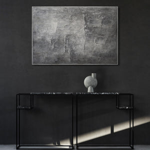 Håndmalede billeder i rammer, tekstureret abstrakt kunst "Stenens erindring"