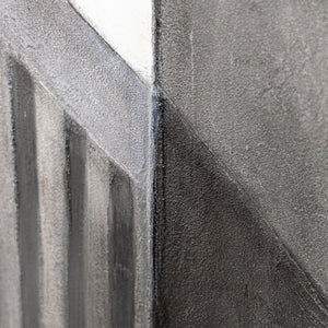 Gemälde Abstrakt mit Rahmen „Stadtkonturen“ – Moderne Acrylmalerei in Grau & Schwarz