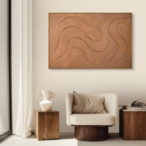 Akrylmaleri på et organisk lærred, "Varme rytmer"