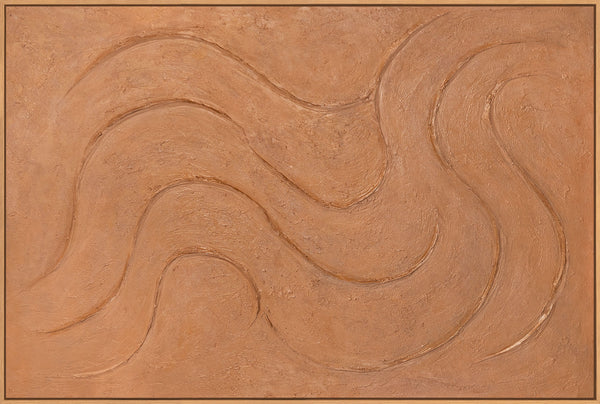 Akrylmaleri på et organisk lærred, "Varme rytmer"