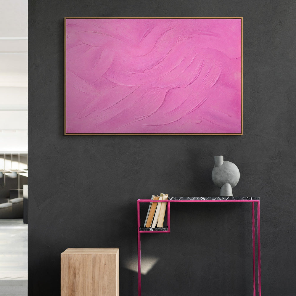 Struktureret lærredsmaleri i ramme, rolig kunst "Sukkerslør"