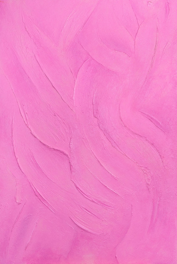 Håndmalet acrylmaleri "Sukkerslør" – moderne vægkunst i pink