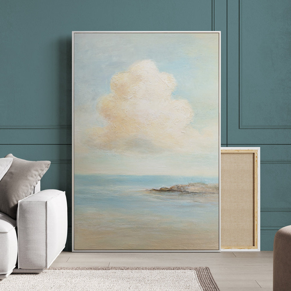 Lærredsbillede "Livets lethed" – moderne acrylmaleri med havmotiv