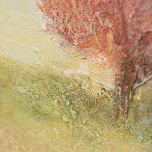 Handmalet lærredsbillede "Varme Vidder" – Moderne Abstrakt Kunst med Ramme