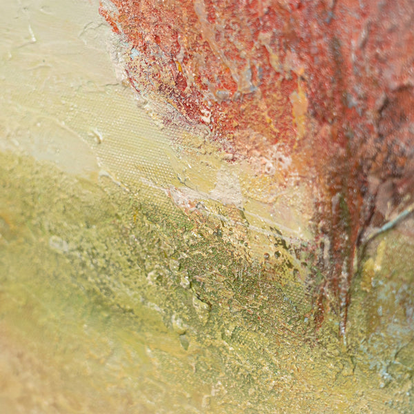 Handmalet lærredsbillede "Varme Vidder" – Moderne Abstrakt Kunst med Ramme