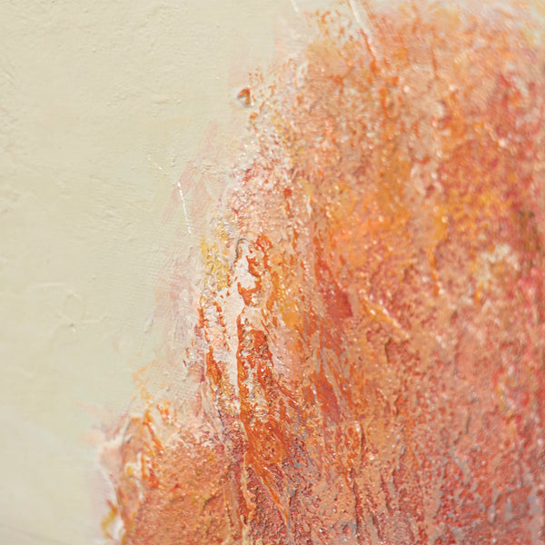 Handmalet lærredsbillede "Varme Vidder" – Moderne Abstrakt Kunst med Ramme