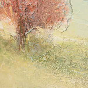 Handmalet lærredsbillede "Varme Vidder" – Moderne Abstrakt Kunst med Ramme