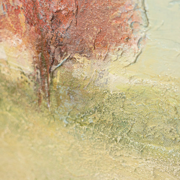 Handmalet lærredsbillede "Varme Vidder" – Moderne Abstrakt Kunst med Ramme