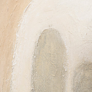 Handmalet Lærredsbillede "Grøn Akcent" – Minimalistisk Abstrakt Kunst