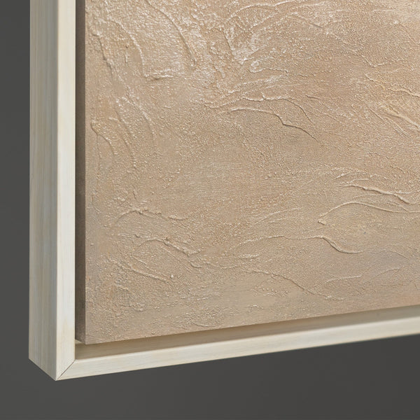 Handmalet Lærredsbillede "Grøn Akcent" – Minimalistisk Abstrakt Kunst