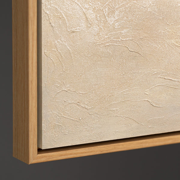 Handmalet Lærredsbillede "Grøn Akcent" – Minimalistisk Abstrakt Kunst