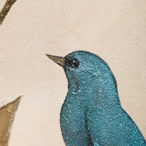 Handmalet Lærredsbillede "Fløjtende Blade" – Naturmotiver på Lærred