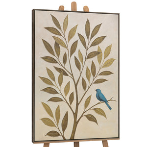 Handmalet Lærredsbillede "Fløjtende Blade" – Naturmotiver på Lærred