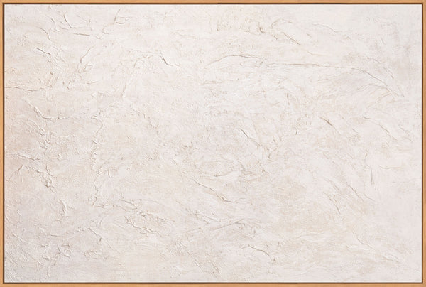 Håndmalet akrylmaleri med ramme "Tidens hvisken" – Abstrakt strukturkunst