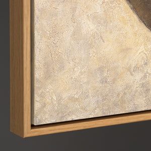 Strukturmaleri beige & sort – Abstrakt lærredskunst "Duet af halvcirkler"