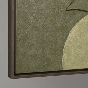 Abstraktes Leinwandbild mit sichtbarer Rahmentiefe und ruhiger Farbstruktur