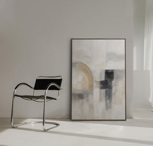 Håndmalet vægkunst moderne kunst „Spøgelseslys“ – struktureret kunst på lærred med ramme