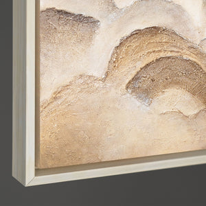 Modernes abstraktes Leinwandbild mit plastischer Wellenstruktur