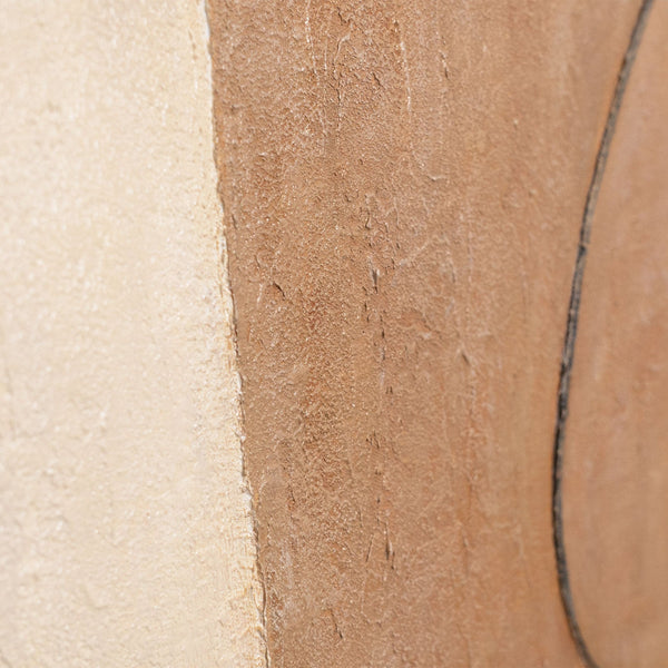 Moderne maleri i beige og grå med ramme – Abstrakt kunst “Kontrasternes balance”