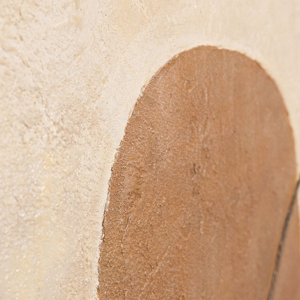 Moderne maleri i beige og grå med ramme – Abstrakt kunst “Kontrasternes balance”