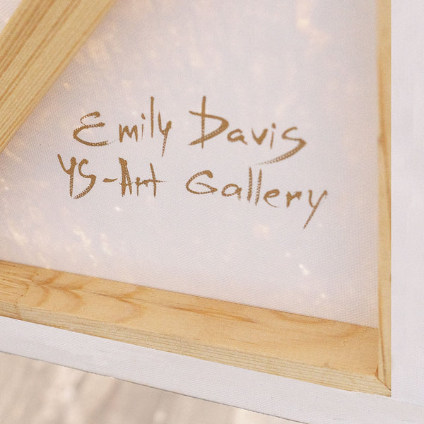 Moderne maleri i beige og grå med ramme – Abstrakt kunst “Kontrasternes balance”