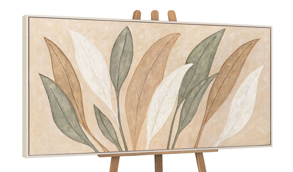 Abstraktes Leinwandbild „Tanz der Blätter“ – Handgemalte Wandkunst Naturmotiv