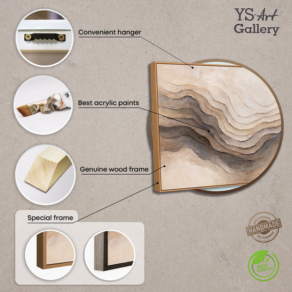 Handgemaltes Acrylgemälde „Erinnerung der Erde“ – Abstrakte Wandkunst in Beige & Braun