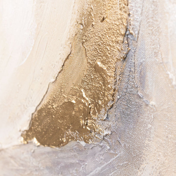 Abstraktes Gemälde „Strahlende Ströme“ – Handgemalte Kunst mit Goldakzenten