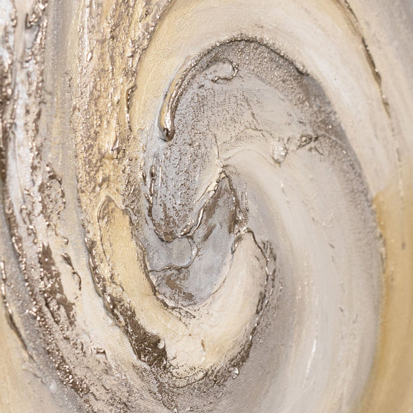 Abstraktes Acrylbild „Sand und Wolken“ – Handgemaltes Leinwandbild in Beige und Grau für Wohnzimmer