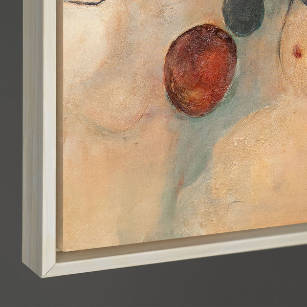 Abstrakt lærredsmaleri "Skarlet stjernebilleder" – håndmalet kunst til stuen