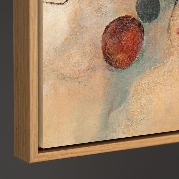 Abstrakt lærredsmaleri "Skarlet stjernebilleder" – håndmalet kunst til stuen