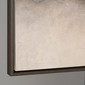 Abstrakt akrylmaleri "Tåget Morgen" – elegant håndmalet kunst i beige og grå