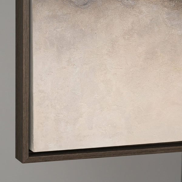 Abstrakt akrylmaleri "Tåget Morgen" – elegant håndmalet kunst i beige og grå