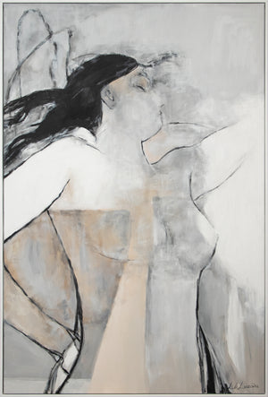 Håndmalede billeder på lærred i ramme “Mechelen”