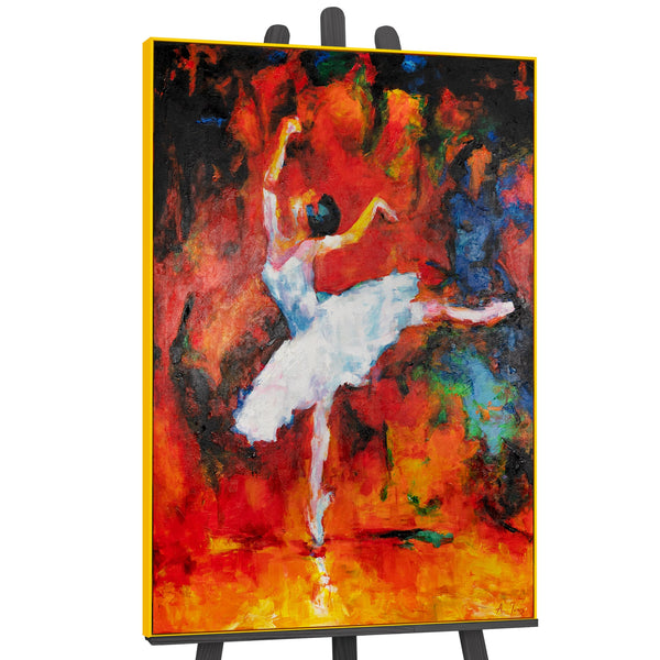 Balletmaleri "Elegant Ballerina" moderne akrylmaleri på lærred