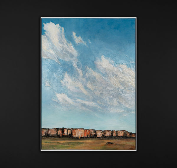 Originale akryl malerier håndmalet med ramme "Skyinspiration"