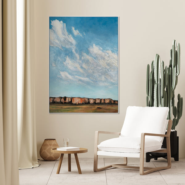 Originale akryl malerier håndmalet med ramme "Skyinspiration"