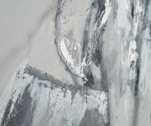 Abstrakt lærred maleri håndmalet sort hvid moderne kunst