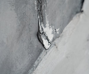 Abstrakt lærred maleri håndmalet sort hvid moderne kunst