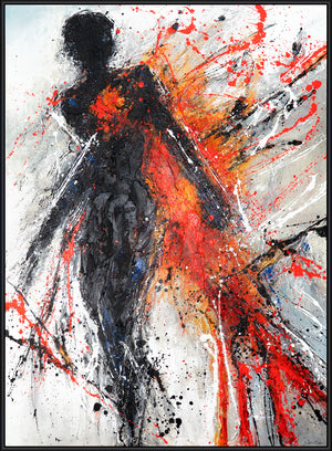 Håndmalet Akrylbillede med Ramme „Gyldne Skov“ – Vægdekoration til Stuer