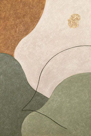 Acrylstruktur in Beige und Grün