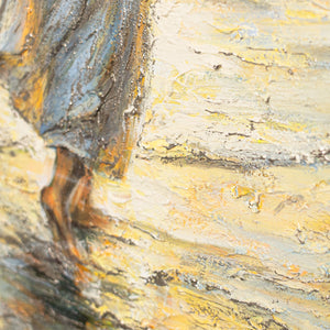 Håndmalet religiøst billede moderne kunst „Vejen til Lyset“ – kunst på lærred med Jesus ved havet