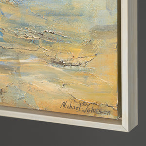 Håndmalet religiøst billede moderne kunst „Vejen til Lyset“ – kunst på lærred med Jesus ved havet