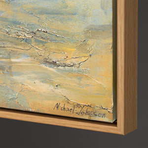 Håndmalet religiøst billede moderne kunst „Vejen til Lyset“ – kunst på lærred med Jesus ved havet