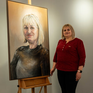 Portræt efter foto Billede akryl lærred håndmalet