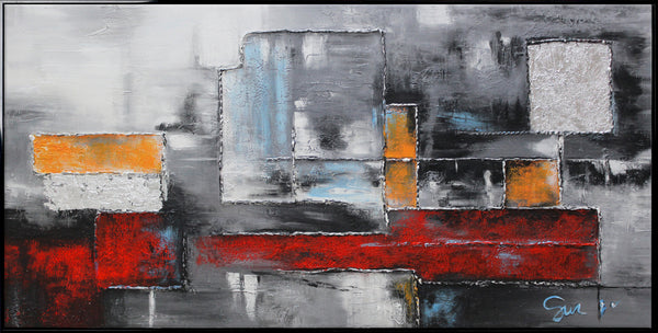 Moderne vægdekoration "Abstraktion" kunstmaleri med ramme