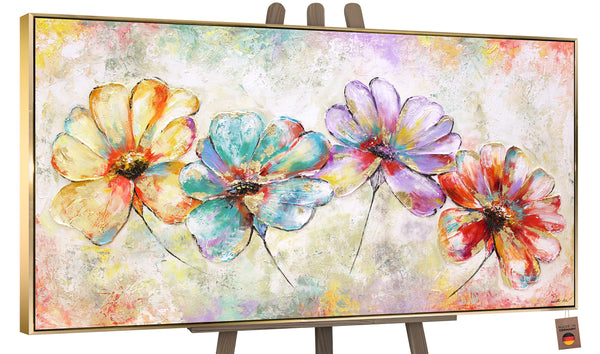 Akrylmaleri blomster abstrakt „Smukke blomster“