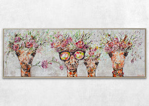 Acrylmalerier "Giraffer" med ramme i moderne stil