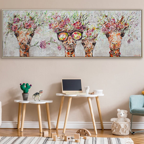 Acrylmalerier "Giraffer" med ramme i moderne stil