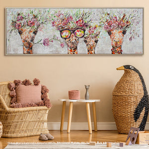 Acrylmalerier "Giraffer" med ramme i moderne stil